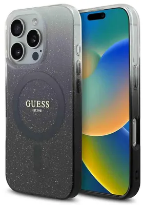 Produktbild von Guess MagSafe IML Glitter Gradient Case Apple iPhone 16 Pro - Schwarz