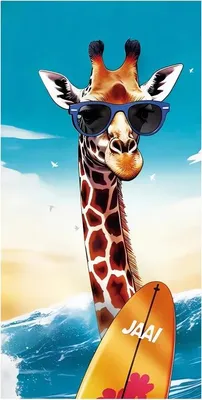 Produktbild von Gordon H99 Schnell trocknendes Strandtuch aus Mikrofaser, Giraffe, 100 x 180 cm