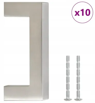Produktbild von Möbelgriffe Silber Edelstahl 76x12x35 mm 10 Stück