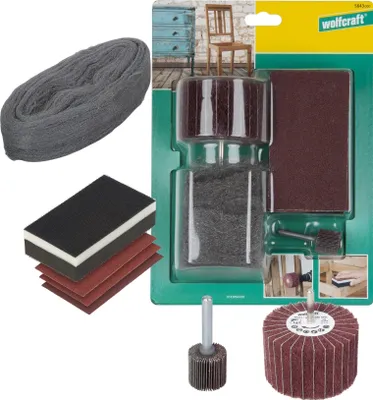 Produktbild von wolfcraft 7-tlg. Holz-Schleif/Polier-Set 5643000