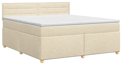 Produktbild von Boxspringbett mit Matratze Creme 140 x 190 cm Stoff