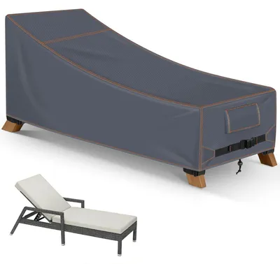 Immagine prodotto di Copertura protettiva per sedia da giardino, dimensioni 210 x 80 x 40/80 cm, colore grigio, impermeabile