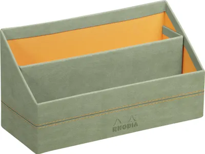 Produktbild von Rhodia Rhodiarama Briefständer aus Kunstleder, 25x10x14 cm - Seladon 194609C