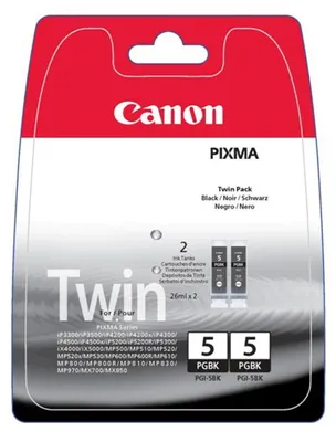 Produktbild von Canon PGI-5BK Twin Pack, Schwarz, Tinte auf Pigmentbasis, 2 Stück(e), Multipack