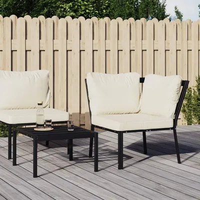 Produktbild von Gartenstuhl mit Sandfarbigen Kissen 76x76x79 cm Stahl , Gartensofas Design 2024