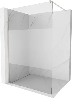 Produktbild von Mexen Kioto Walk-in Duschwand 120 x 200 cm, transparent/emersed 8 mm, gebürstetes Nickel - 800-120-101-97-35