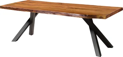 Produktbild von MASSIVMOEBEL24 Baumtisch Akazie 200x100x76 natur lackiert / A-Gestell anthrazit matt FREEFORM 5