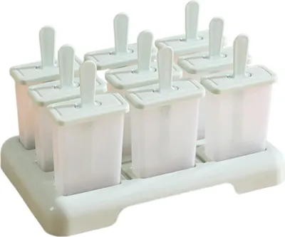Produktbild von 1 Set Eisformen für selbstgemachtes Eis am Stiel, wiederverwendbare Eisformen mit Holzstielen