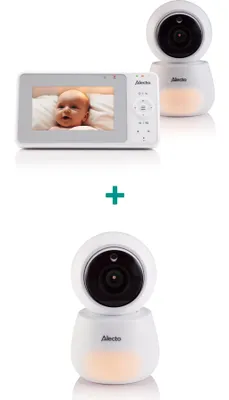 Produktbild von Alecto DVM2043 - Babyphone mit Kamera, großem 4,3" Farbdisplay und Nachtlicht - Ferngesteuert - Weiß