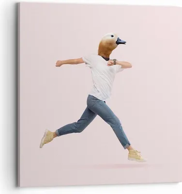 Produktbild von Bild auf Leinwand - Leinwandbild - Einteilig - Anthropomorphisierung Mensch Ente - 70x70cm - Wand Bild - Wanddeko - Wandbilder - Leinwanddruck - Bilder - Wanddekoration - Leinwand bilder AC70x70-4597
