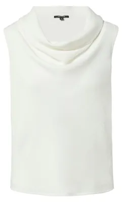 Produktbild von Comma Damen T-Shirt mit Wasserfall-Ausschnitt, Regular Fit, Weiß, Größe 36