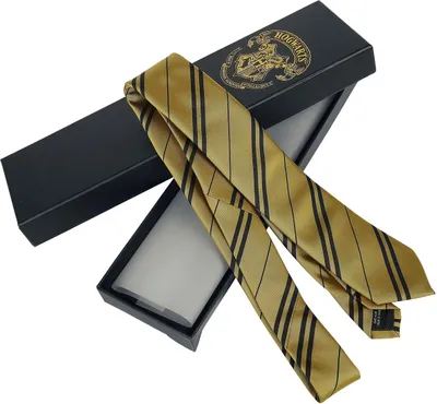 Image de Cravate Harry Potter unie Poufsouffle jaune/noir standard