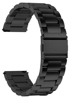 Produktbild von Famanu Edelstahl-Armbänder für Herren und Damen - 22mm - Schwarz - Wasserfest - Schnellverschluss