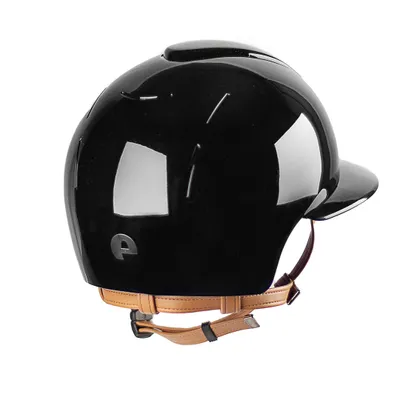 Produktbild von KEP Reithelm Cromo Smart Polish Polo-Schirm mit Beigen Kinnriemen
