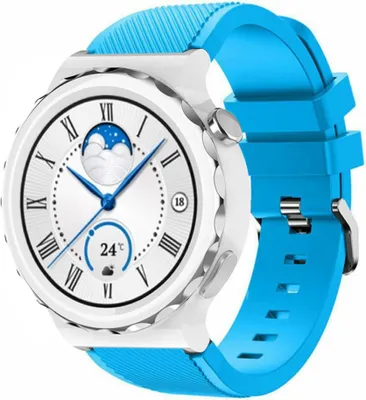 Produktbild von Strap-it Huawei Watch GT 3 Pro 43mm Silikonarmband (Hellblau)
