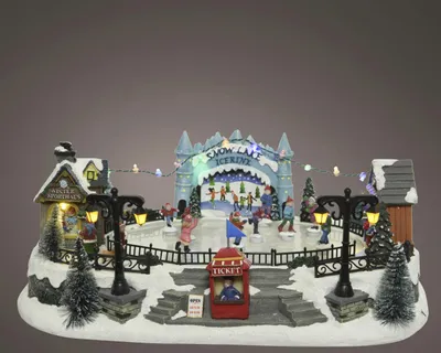 Produktbild von Lumineo LED Weihnachtsdorf Polyresin 42 x 17 cm bunt