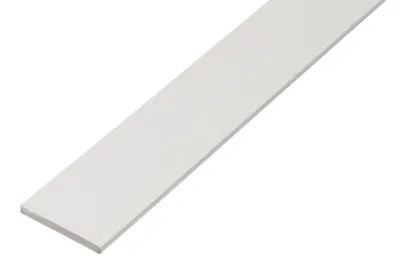 Image de Alberts 479428 Barre plate, plastique, blanc, 1000 x 30 x 3 mm