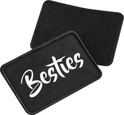 Produktbild von Huuraa Patch Bestie Besty Black 10 x 6,5cm Baumwolle Klettpatch für Mütze Geschenkidee