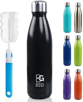 Obrázok produktu pre Izolovaná fľaša z nehrdzavejúcej ocele, 500 ml, dvojstenná, bez BPA, čierna