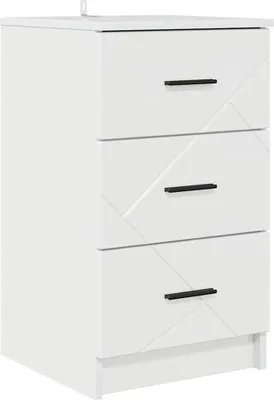 Obrázek produktu pro Noční skříňka se zásuvkou Bílá s vysokým leskem 38 x 38 x 66 cm