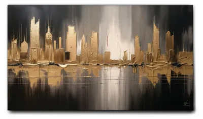 Immagine prodotto di Giallobus - 18 - Città dorata - Giallobus - 140L x 80l cm - Quadro - Tela Canvas Telaio Standard