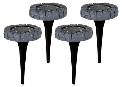 Obrázok produktu pre Sada 4 kusov LED solárnych bodových svietidiel "KIAN", priemer: 12 cm
