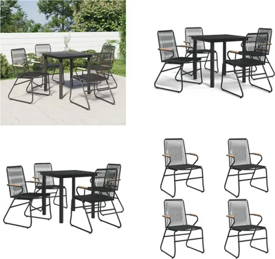 Image de vidaXL 5 pcs. Salon de jardin noir PVC Rotin - Salon de jardin - Salon de jardin - Salon Terrasse