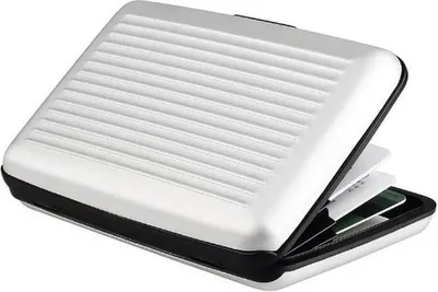 Zdjęcie produktu dla Go Go Gadget – Etui na karty kredytowe z aluminium – ochrona przed kradzieżą danych – portfel na banknoty – lekki uchwyt na karty – srebrny