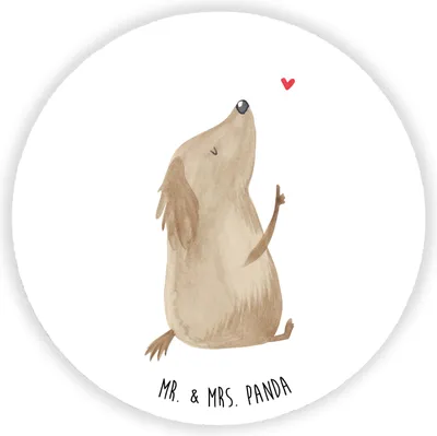 Produktbild von Mr. & Mrs. Panda magnet Hund Liebe - Weiß - Geschenk, für kühlschrank, zettelhalter, Kühlschrankmagnet, pinnwand, Hunde, Sprüche, haftmagnet, Herz
