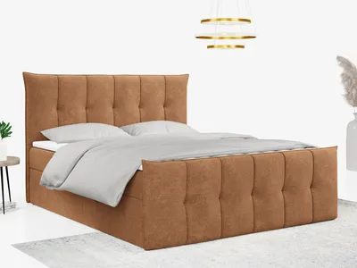 Produktbild von Boxspringbett, mit Fußteil, 2 Bettkästen - PREMIUM-11 - 140 x 200 cm - Orange - H4