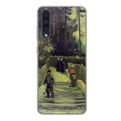 Produktbild von MuchoWow® Handyhülle Schutzhülle Hülle für Samsung Galaxy A50 Schräger Weg in Montmartre - Vincent van Gogh Silikon Softcase Handy Hülle - Mobiltelefonhülle