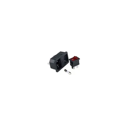 Produktbild von Steckdose mit Schalter 15A IEC320 C14  Schwarz