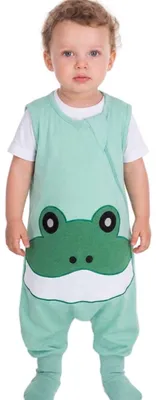 Imagen del producto de Saco de dormir para bebé con piernas, 1.0 TOG, para edades de 18 a 36 meses, fabricado en algodón orgánico, con aberturas para los pies reversibles