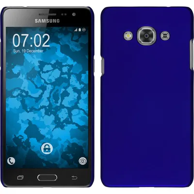 Produktbild von PhoneNatic Case kompatibel mit Samsung Galaxy J3 Pro - Hülle blau gummiert Hard-case Cover