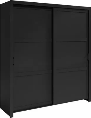 Produktbild von Schwebetürenschrank Frama 185X206X60 Cm 2 Türiger Kleiderschrank Schrank (Schwarz)