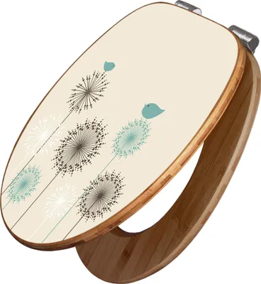 Produktbild von banjado Design WC Sitz Bambus Absenkautomatik -Kugelfontänen - Toilettendeckel mit Absenkautomatik Holz/hochwertiger Bambus Klodeckel/WC-Sitz für alle gängigen Toiletten [TDB2 10751]