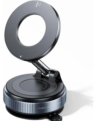 Productafbeelding van Magnetische telefoonhouder voor in de auto, met vacuumbasis, 360° draaibaar, inklapbaar, geschikt voor iPhone en Android, zwart