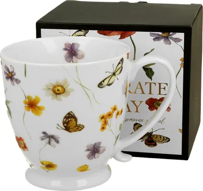Image de Duo | Tasse en porcelaine - 510 ml - Motif floral - Cadeau élégant - Accent printanier