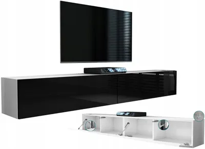 Zdjęcie produktu dla Nowoczesna wisząca minimalistyczna szafka rtv pod telewizor 200 210cm