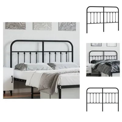 Produktbild von vidaXL Kopfteil Metall Schwarz 135 cm - Kopf- & Fußenden