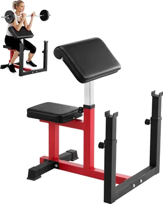Obrázok produktu pre VEVOR Preacher Curlbank Posilňovacia lavica s predkopávačom, posilňovacie lavice (max. zaťaženie 200 kg) Domáca posilňovacia lavica, posilňovací stroj, sediaca stanica na izolované cvičenie s činkou, tréningová lavica