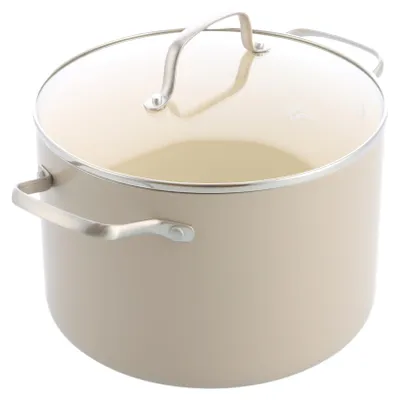 Productafbeelding van GreenChef Nordics, keramische anti-aanbak soeppan met glazen deksel, 24 cm / 7,6 liter, geschikt voor inductiekookplaten