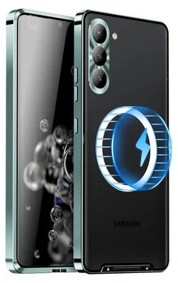 Immagine prodotto di Custodia Magsafe per Samsung Galaxy S25 5G, design in metallo, verde