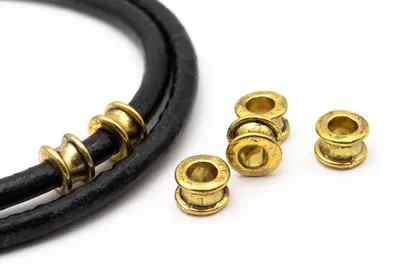 Produktbild von Vintageparts Großlochperlen Spacer antik goldfarben 6,5 mm