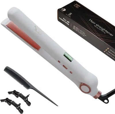Productafbeelding van 2 in 1 Stijltang en Krultang - Keramisch - Hair Straightener met 25 Temperatuurstanden van 80ºC tot 210ºC - Wit voor Perfecte Haarstyling