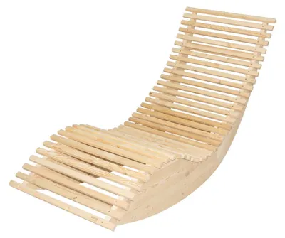 Produktbild von Wellenholzliege WOLGA DELUXE – Natur Lärchenholz (152 x 60 x 80 cm) | Ergonomische Outdoor-Liege