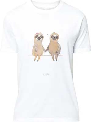 Produktbild von Mr. & Mrs. Panda T-Shirt Faultier Pärchen - Weiß - Geschenk, Gemeinsam, Liebe, Liebespaar, Jersey-Shirt, Lustiges, Tshirt, Shirt, S