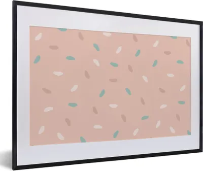 Produktbild von MuchoWow® Gerahmtes Poster Sommer - Muster - Pastell 60x40 cm - Poster mit Schwarzem Bilderrahmen Wandposter Rahmen Foto Bilder - Schlafzimmer - Plakat in Rahmen - Drucken
