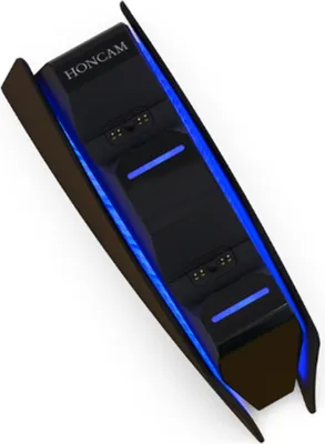 Image de HONCAM pour PS5 Chargeur de manette de jeu Dual Dock Chargeur (Noir)