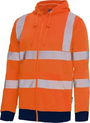 Produktbild von Vizwell Warnschutz-Sweatjacke VW14B Gr. 5XL leuchtorange/marine